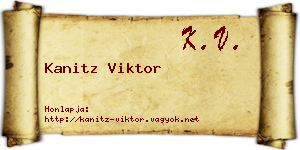 Kanitz Viktor névjegykártya